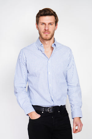 Plain linen shirt with classic collar