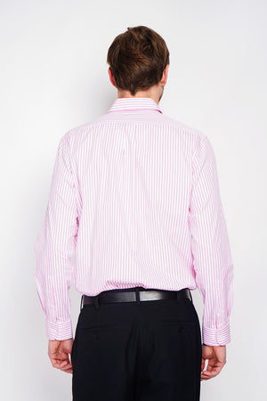 Plain linen shirt with classic collar