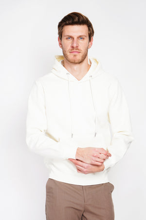 Double-sided fleece drawstring hoodie with kaguron pocket