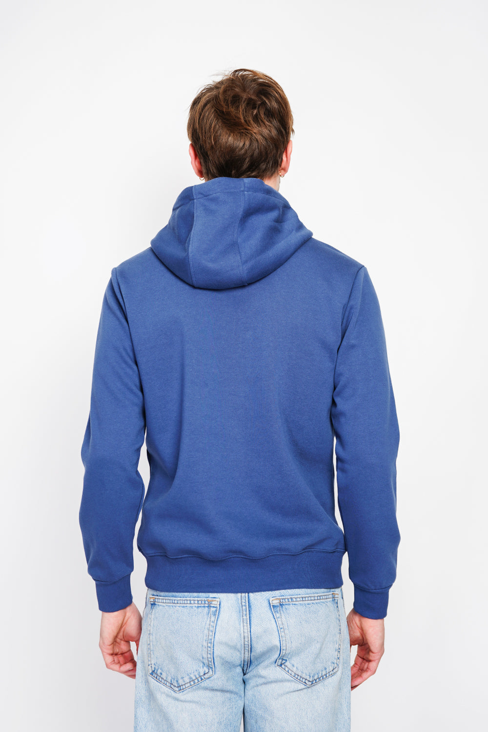 Double-sided fleece drawstring hoodie with kaguron pocket