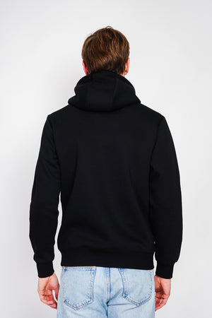 Double-sided fleece drawstring hoodie with kaguron pocket