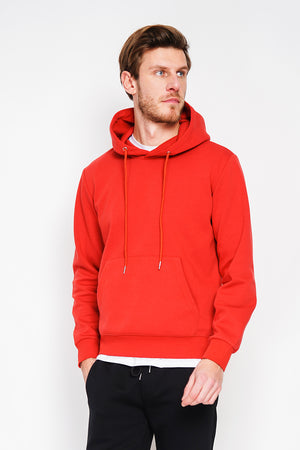 Double-sided fleece drawstring hoodie with kaguron pocket