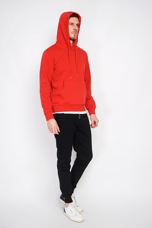 Double-sided fleece drawstring hoodie with kaguron pocket