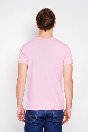 Short sleeve crew neck T-shirt with chest logo