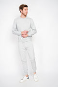 Jogging pants, elastic waist with drawstring with side pockets – Grey – William de Faye
