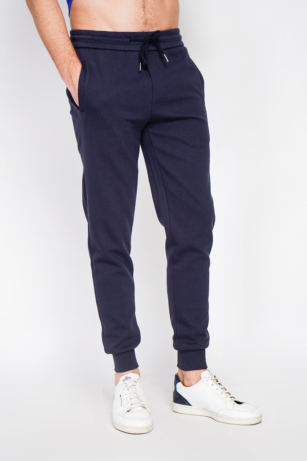 Jogging pants, elastic waist with drawstring with side pockets