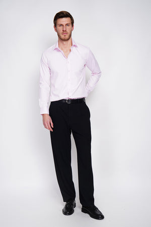 Straight cut shirt with classic collar, two-button broken cuff, technical material