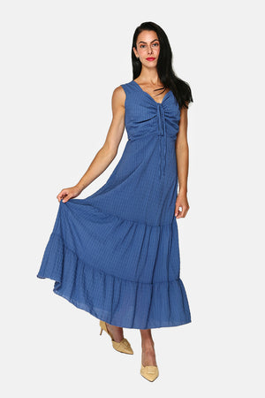 Long dress with lace up front