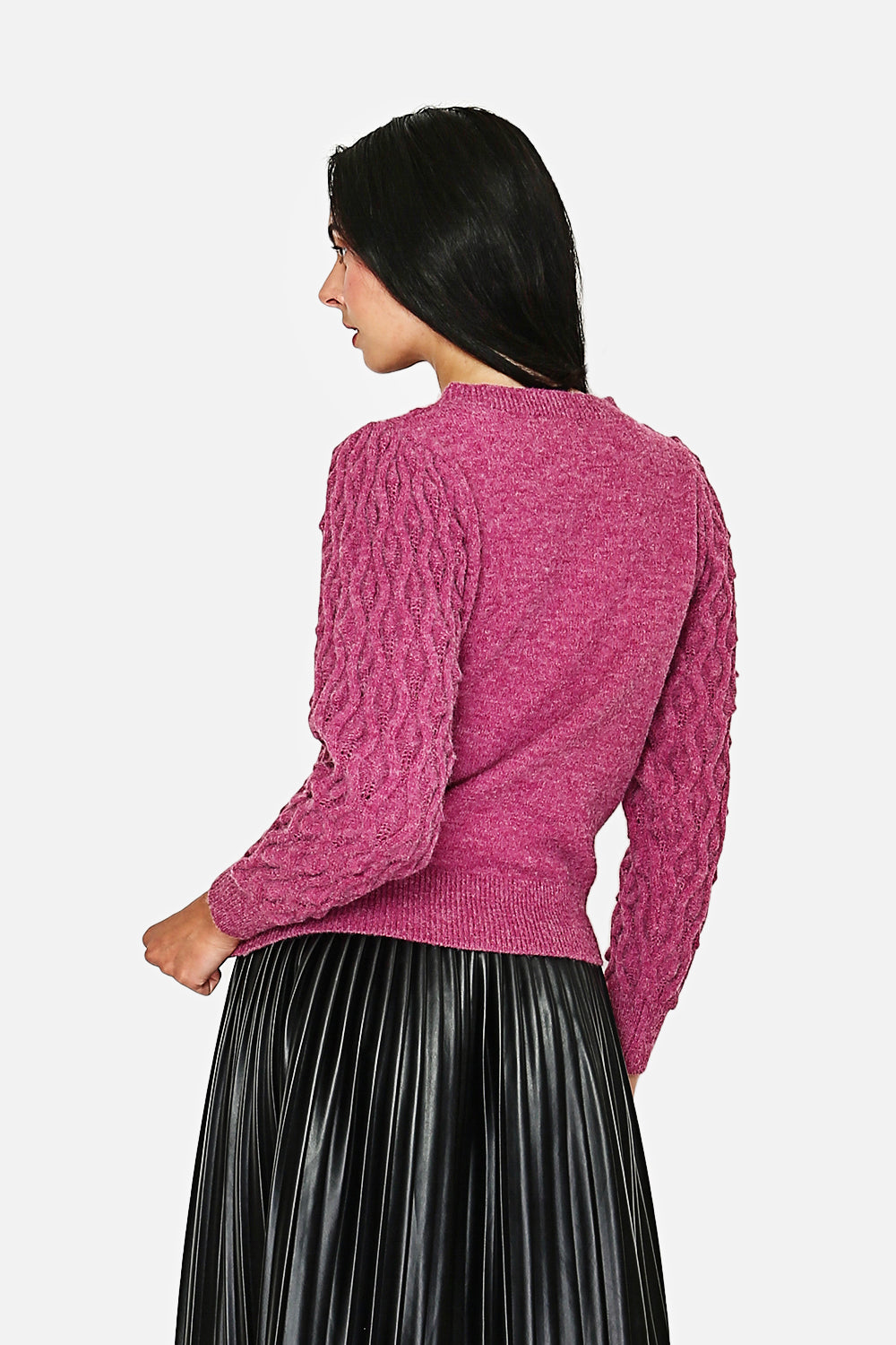 Fancy knit high-neck sweater