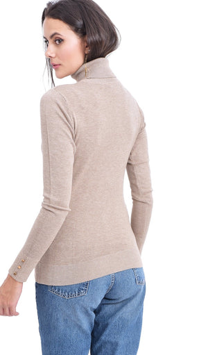 TURTLENECK SWEATER WITH BUTTONS ON SLEEVES