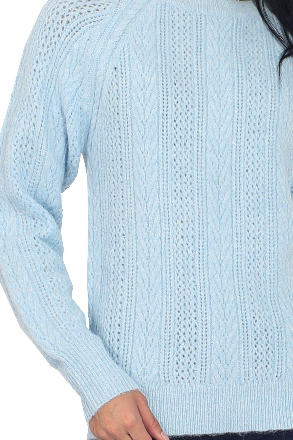 CREW NECK SWEATER WITH FRONT AND SLEEVES RIBBING
