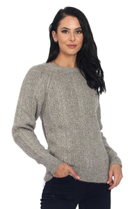 CREW NECK SWEATER WITH FRONT AND SLEEVES RIBBING
