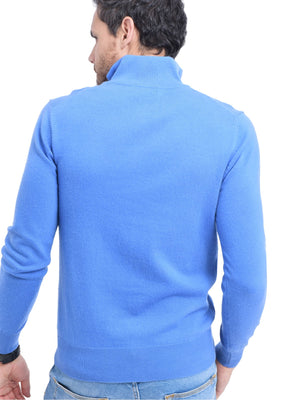 Pullover mit hohem Kragen und halbem Reißverschluss