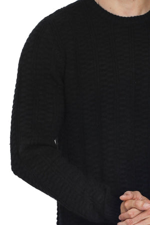 ROUND COLLAR SWEATER WITH BLACKBERRY KNITTING