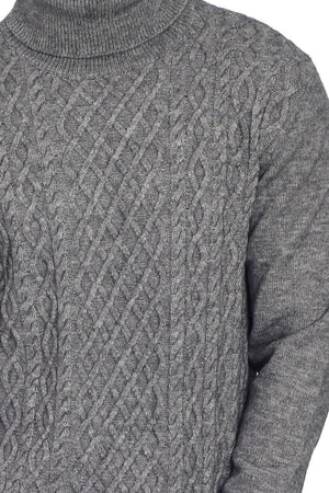 TURTLENECK SWEATER WITH CABLE KNIT