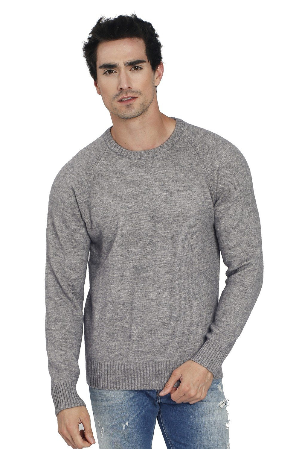 ROUND COLLAR SWEATER WITH RAGLAN SLEEVES