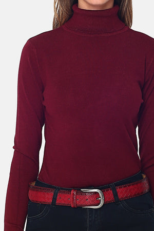 Long-sleeved turtleneck sweater