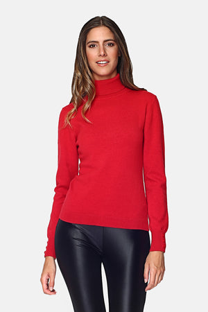 TURTLENECK SWEATER WITH BUTTONS ON CUFFS