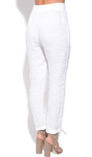 FLUID FITTED CUT PANT WITH POCKETS AND DRAWSTRING
