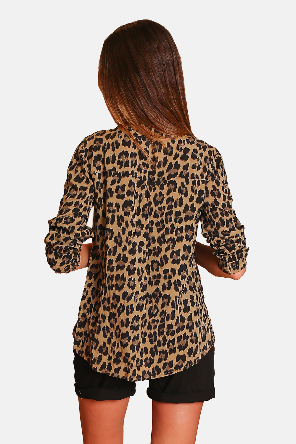 Leopard Print Shirt with Pockets