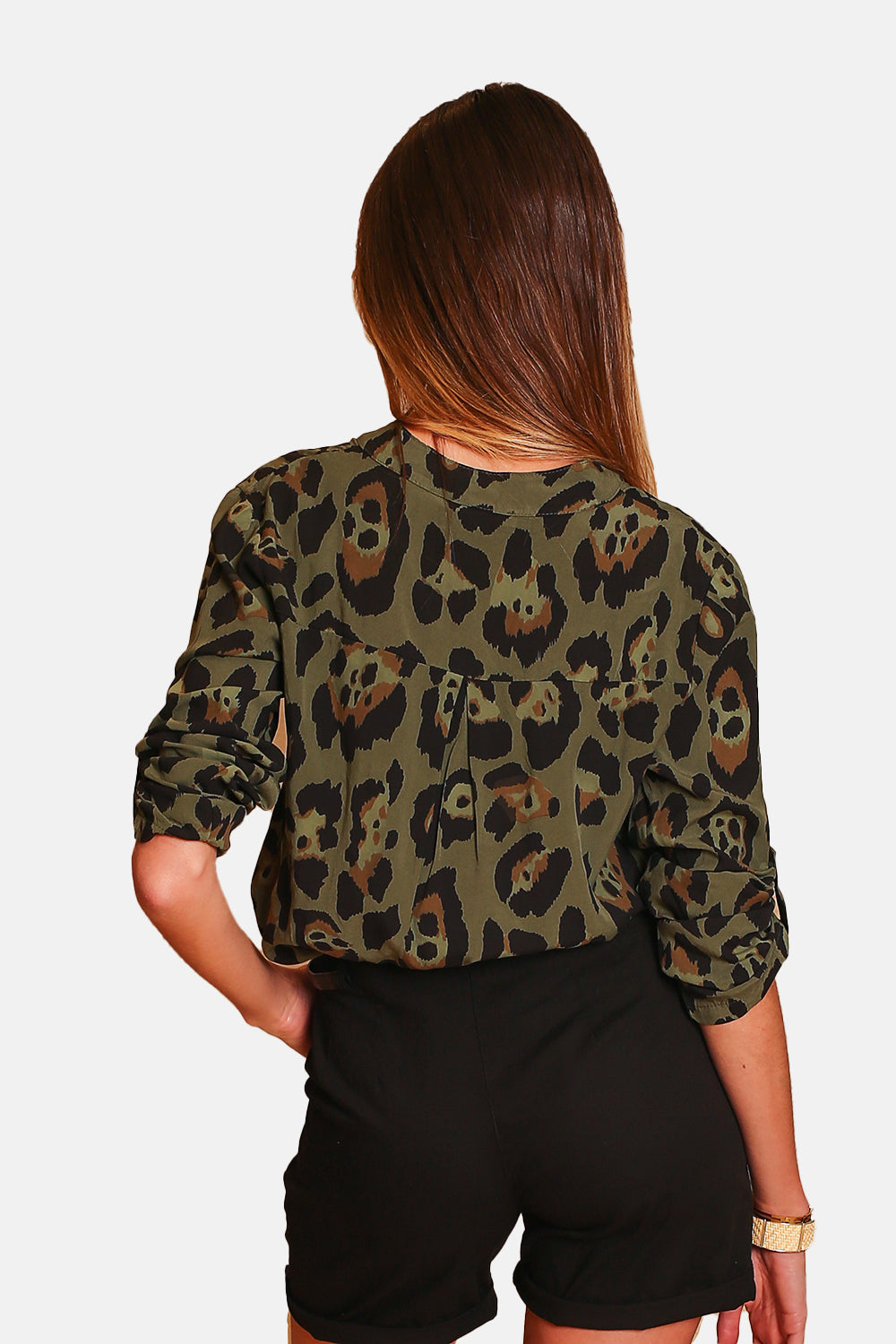Hemd mit Leopardenmuster und Taschen