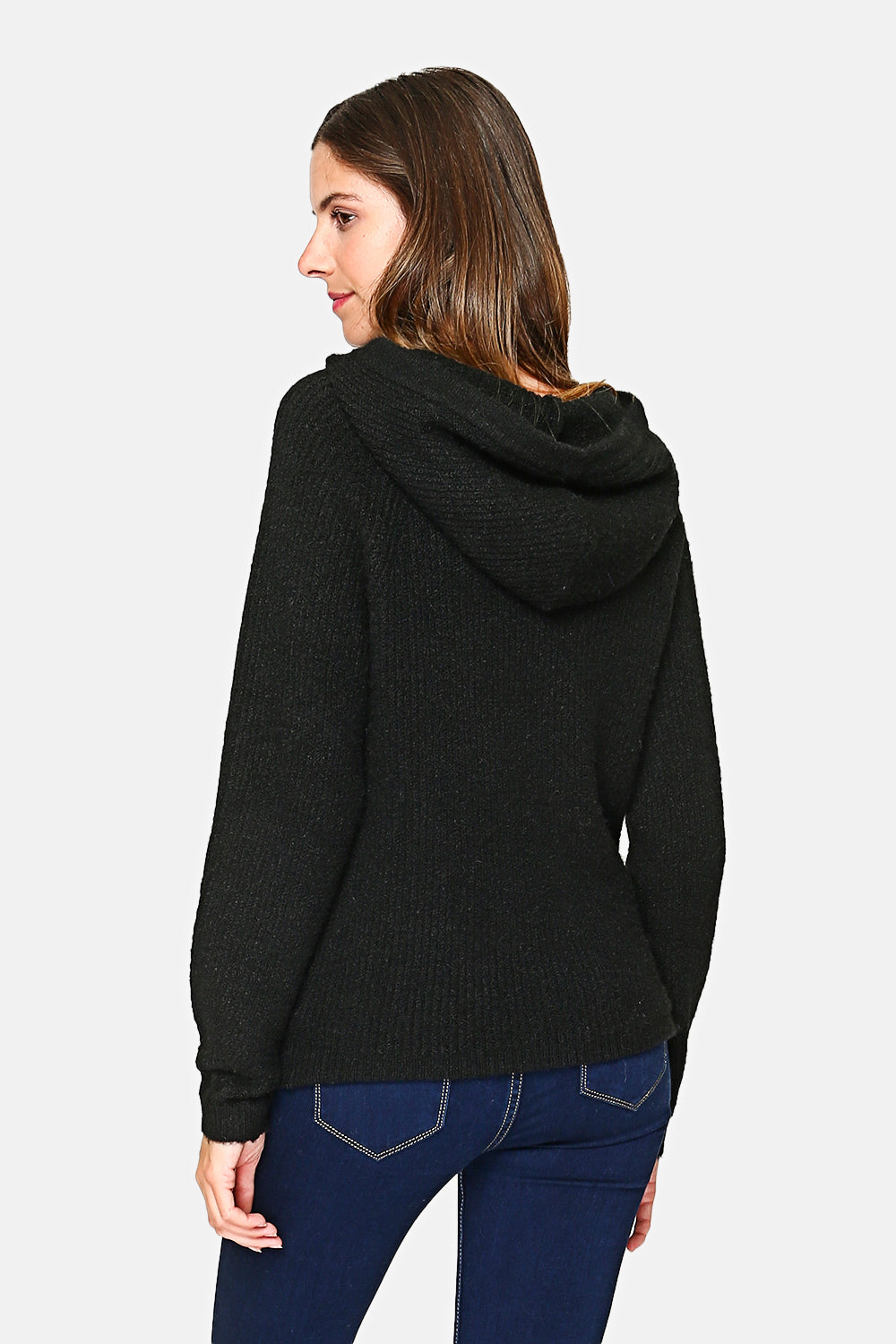 Hoodie with cable armholes and cuffs