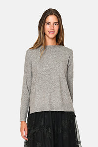 Wide turtleneck sweater, 2 sides openwork front
