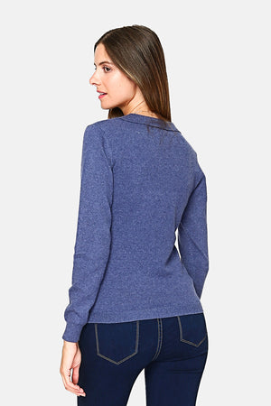 Sweater Polo Neck Pearl Buttons