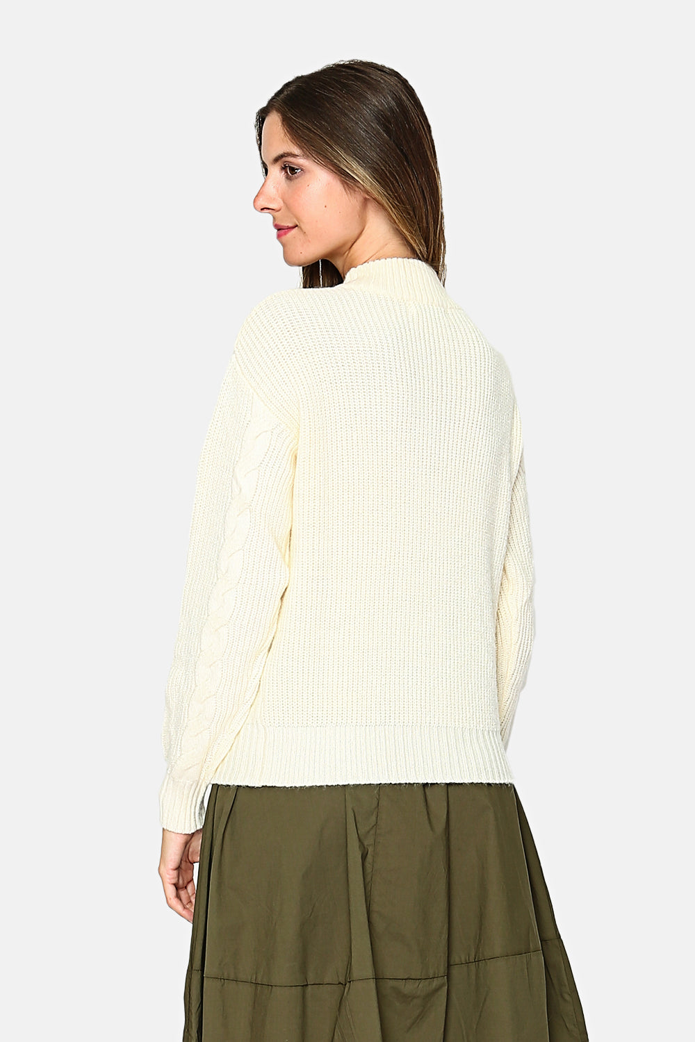 Fancy knit high-neck sweater