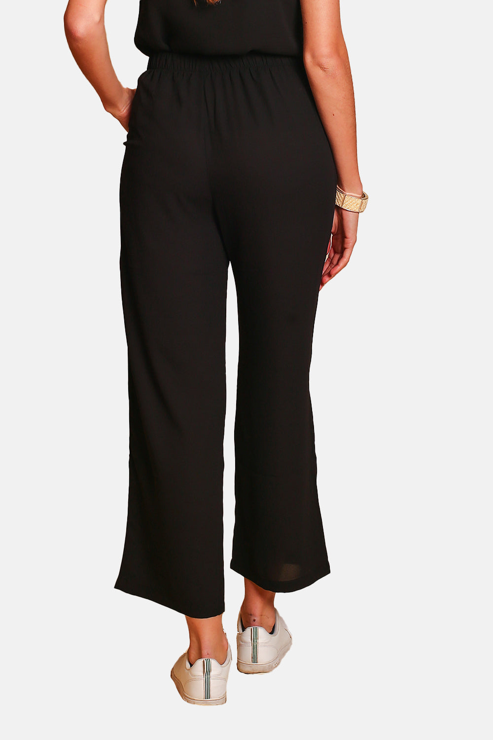 Top with thin straps and Wide satin pants