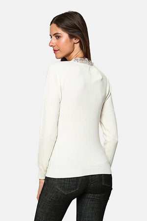 LACED V-NECK SWEATER